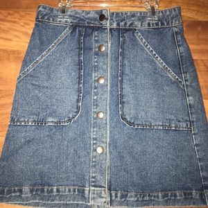 Button Up Jean Skirt